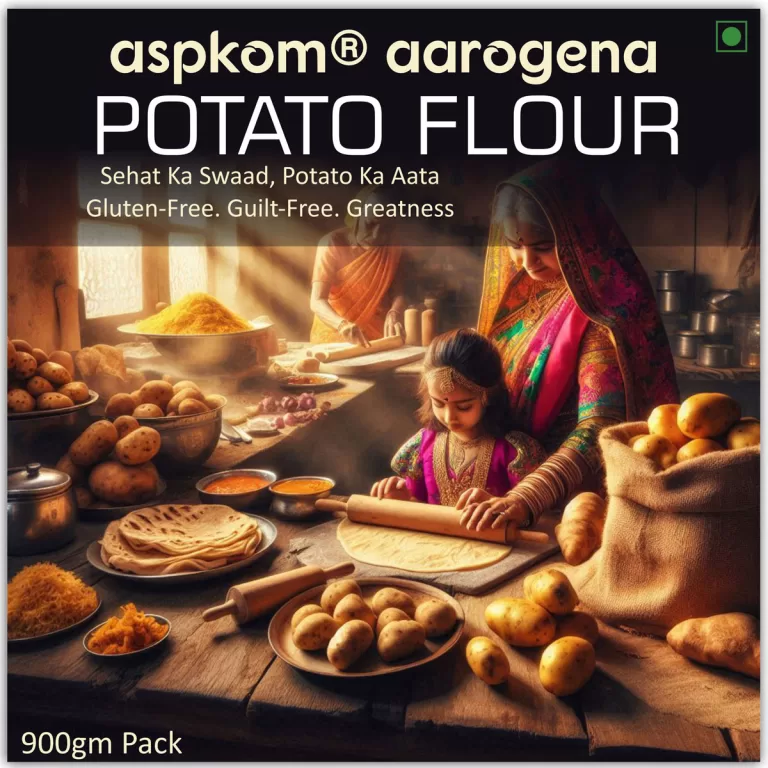 AspKom Aarogena Potato Flour & Flakes | Aloo Ka Aata for Instant Cooking & Fasting Recipes