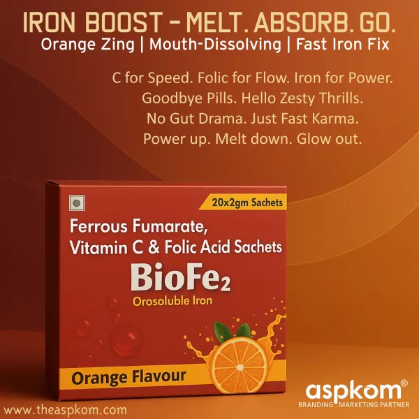 Iron Supplement - BioFe2 Orosoluble Ferrous Fumarate with Vitamin C & Folic Acid - Image 2