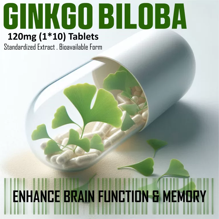 FSSAI-Approved Ginkgo Biloba 6000mg Capsules for Memory & Blood Flow - 100% Natural