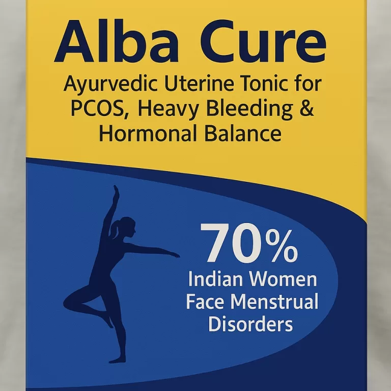 A herbal Ayurvedic uterine tonic designed for PCOS, heavy menstrual bleeding, and hormonal balance, featuring natural ingredients like Pushyanug Churan & Trivang Bhasma.