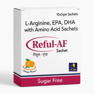Reful-AF L-Arginine + Omega-3 – Bioavailable Sachets for Heart, Brain, and Wellness Support (Men & Women Supplement)