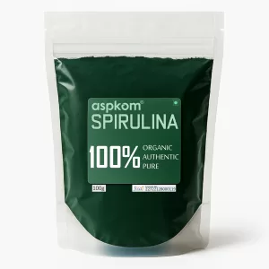 aspkom® Spirulina Organic Powder 100g - Authentic Chlorophyll++ Vegan Superfood