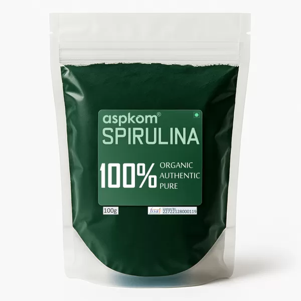 aspkom® Spirulina Organic Powder 100g - Authentic Chlorophyll++ Vegan Superfood