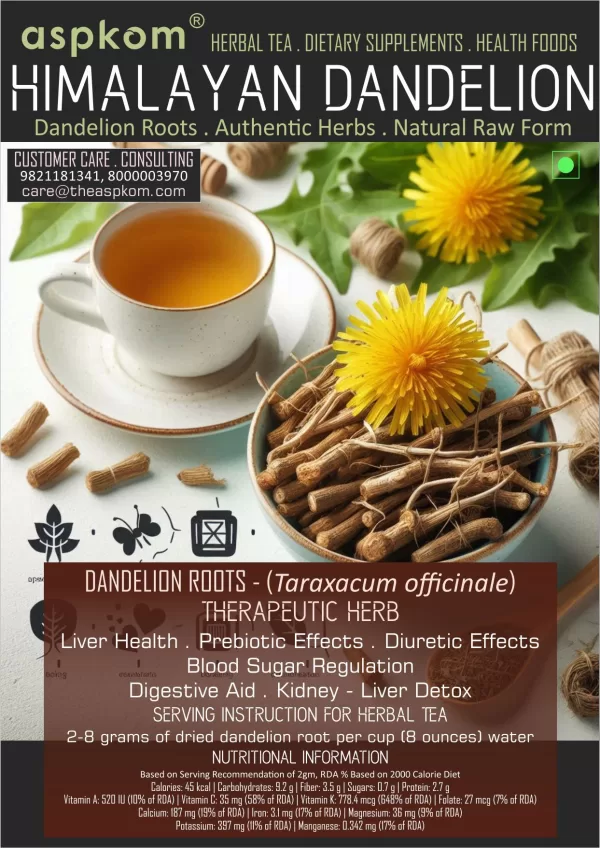 Dandelions Root (100g) - Raw Organic Himalayan Singhpani Jad - Dandellion - Image 3